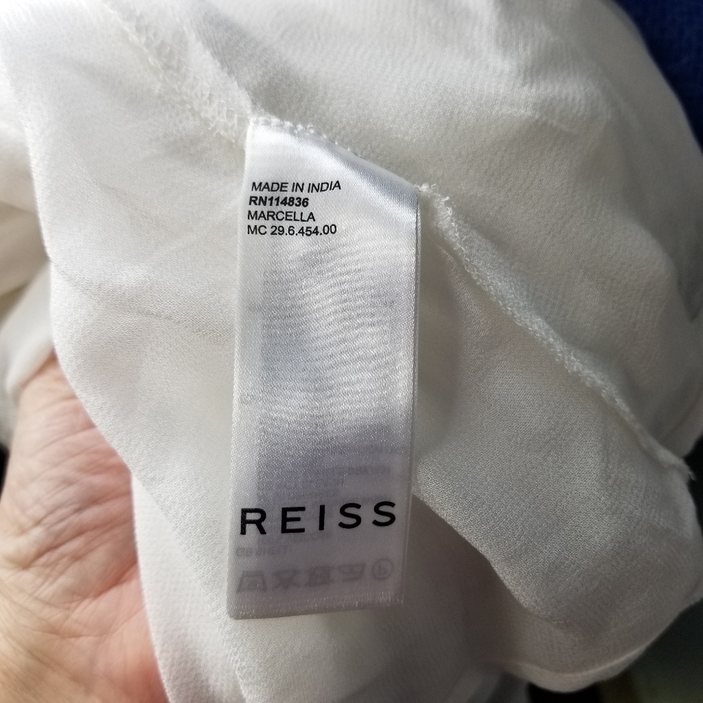 Reiss Marcella white split front sleeveless midi dress - Picture 13 of 16